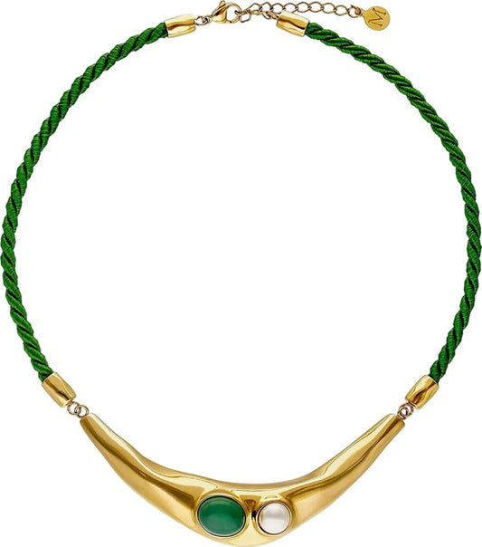 Collar de perla elegante en acero