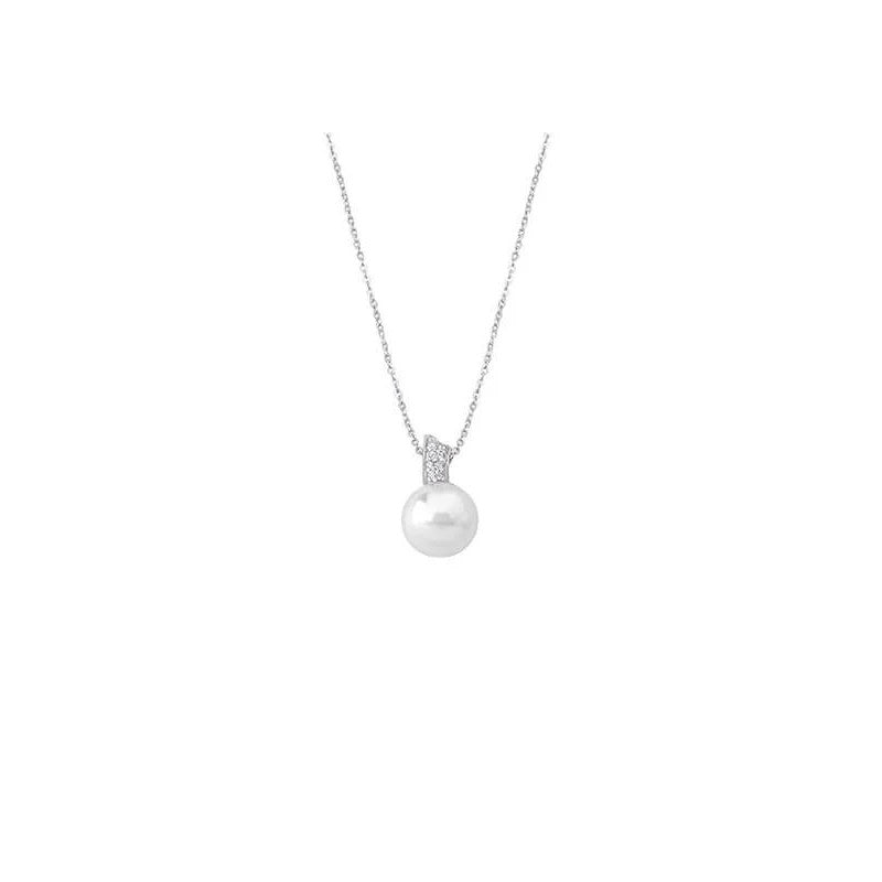 Collar de perla elegante en plata