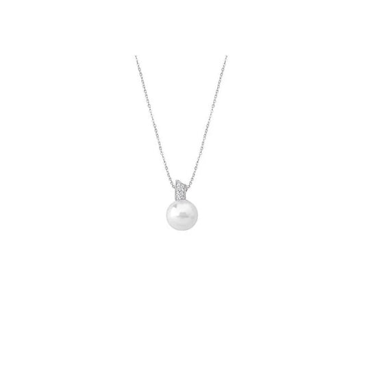 Collar de perla elegante en plata