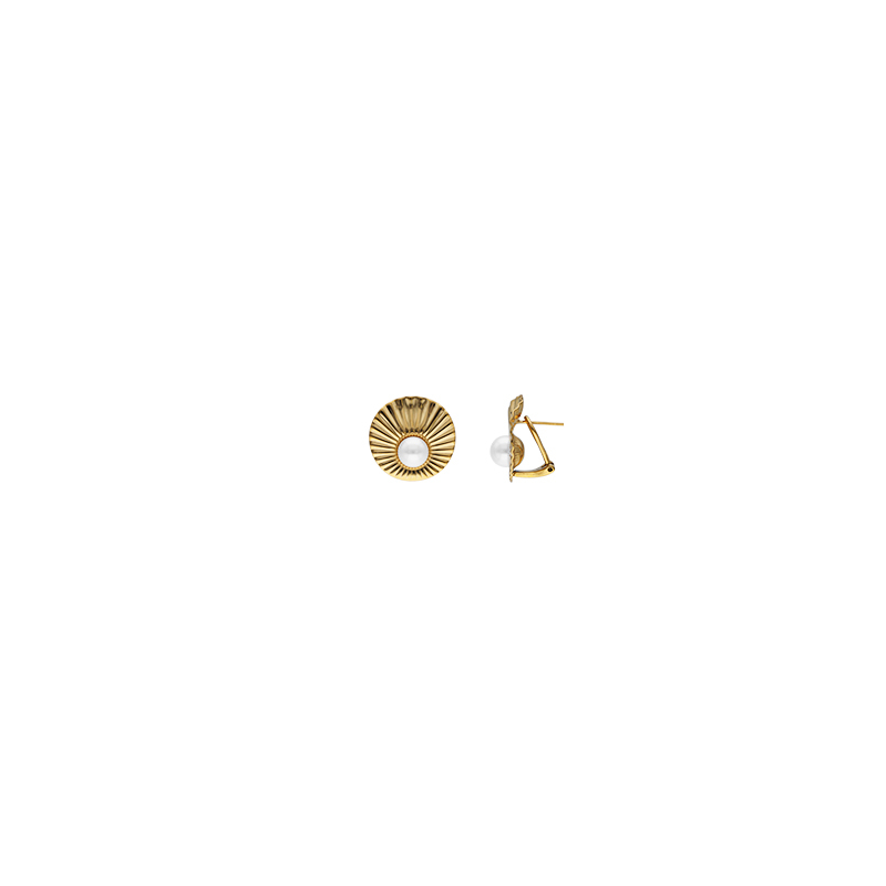 Pendientes Acero Dorado Perla