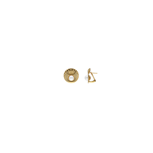 Pendientes Acero Dorado Perla
