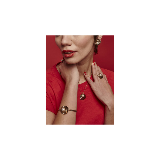 Pendientes Acero Dorado Perla
