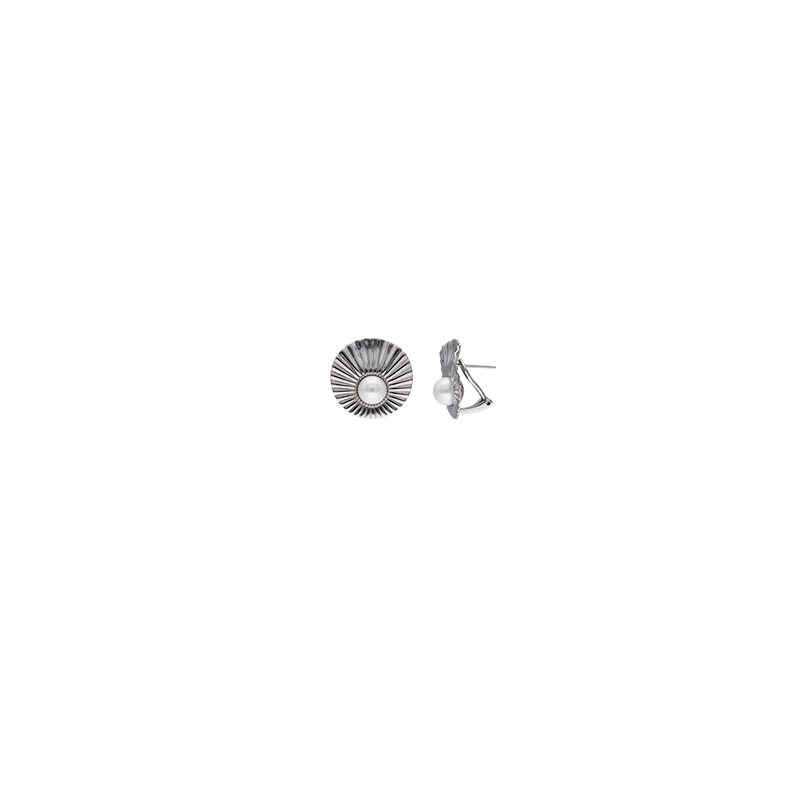 Pendientes Acero Perla Cierre Omega