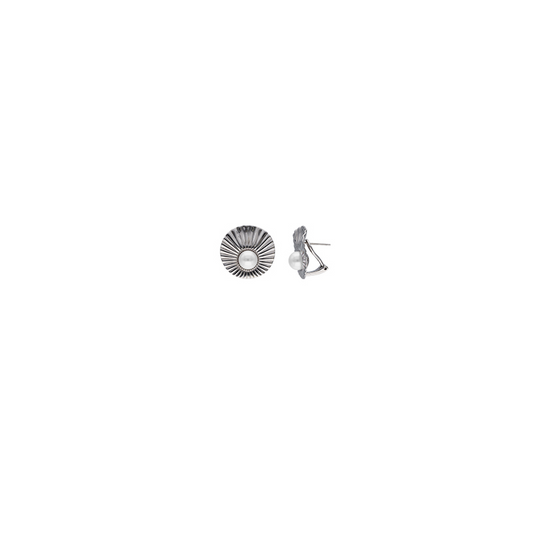 Pendientes Acero Perla Cierre Omega