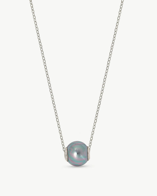 Collar de perla elegante en plata