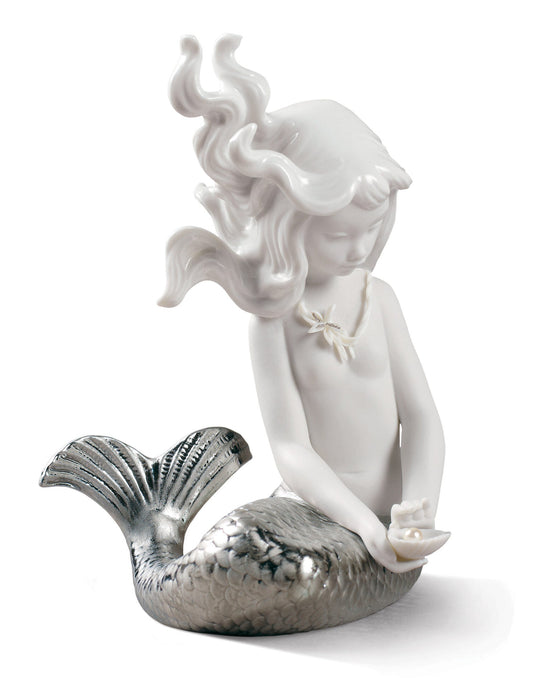 01009089 | Figura Sirena con brazos al costado. Lustre plata