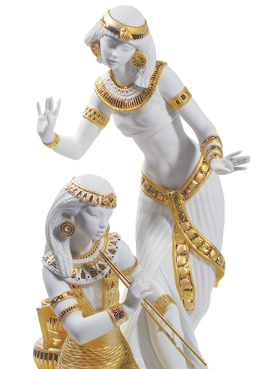 01008591 | Figura mujeres Danzarinas del Nilo. Lustre oro. Serie limitada