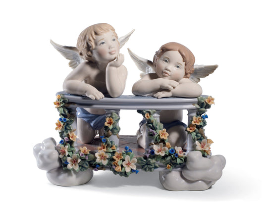 01008590 | Figura pareja ángeles Balcón celestial. Serie limitada