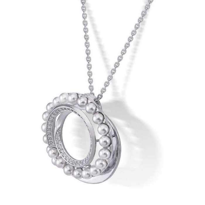 Collar de perla elegante en plata