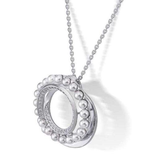 Collar de perla elegante en plata