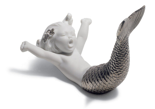 01008547 | Figura sirena Despertar en el mar. Lustre plata
