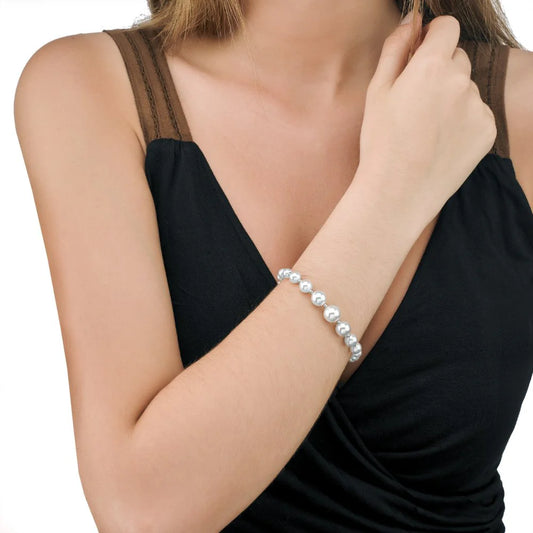 Pulsera de perla elegante en plata