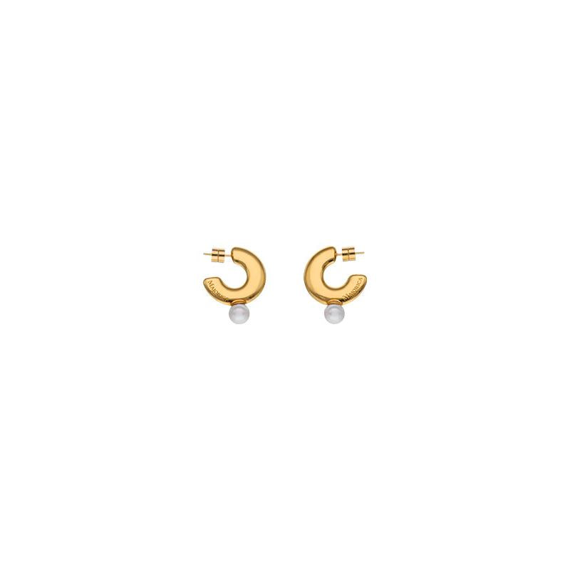 Pendientes de perla elegantes en acero