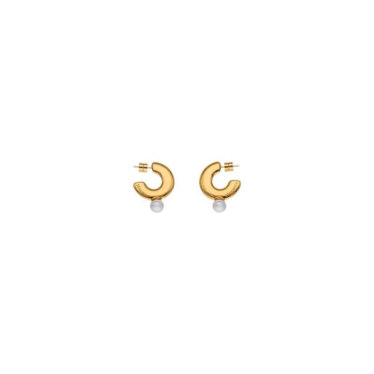Pendientes de perla elegantes en acero