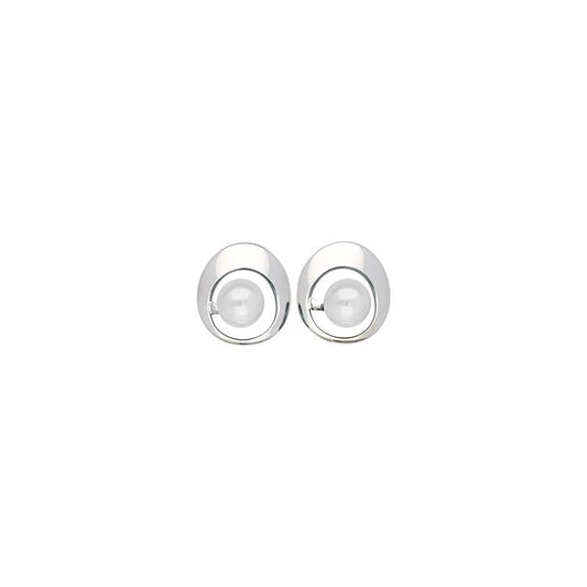 Pendientes de perla elegantes en acero