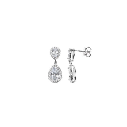 Pendientes de plata con circonitas elegantes