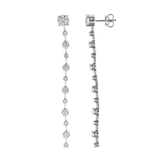 Pendientes de plata con circonitas elegantes