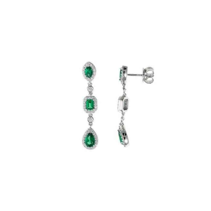 Pendientes de plata con circonitas elegantes