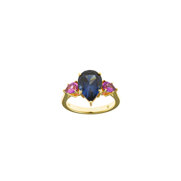 Anillo de plata con circonitas elegante