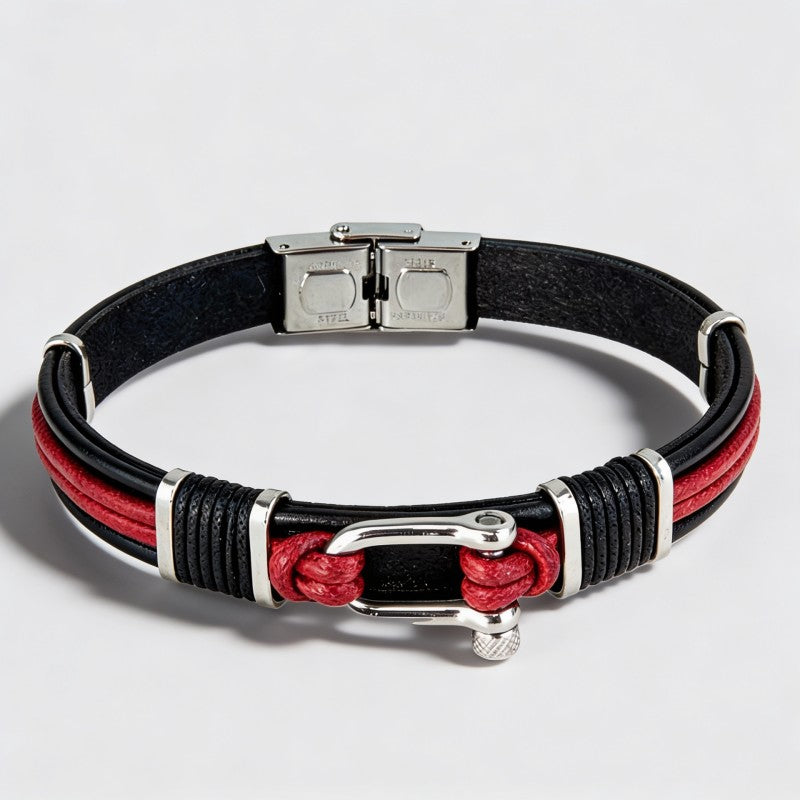 Pulsera "Heathrow" Black Red | Olliver Abbott