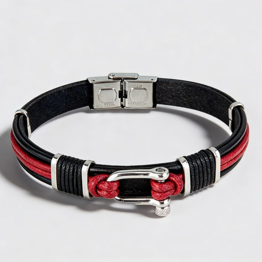 Pulsera "Heathrow" Black Red | Olliver Abbott