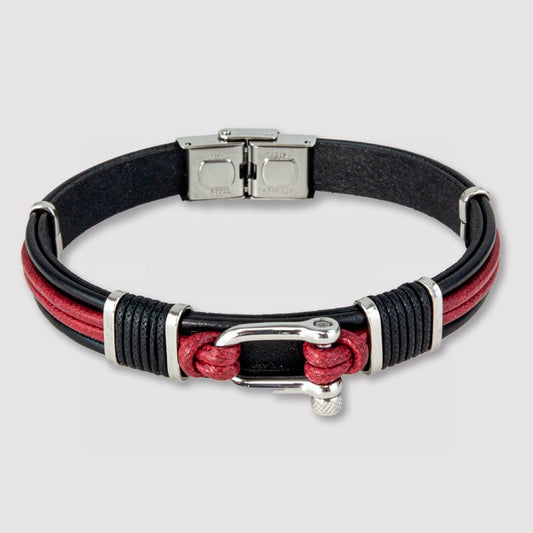 Pulsera "Heathrow" Black Red | Olliver Abbott