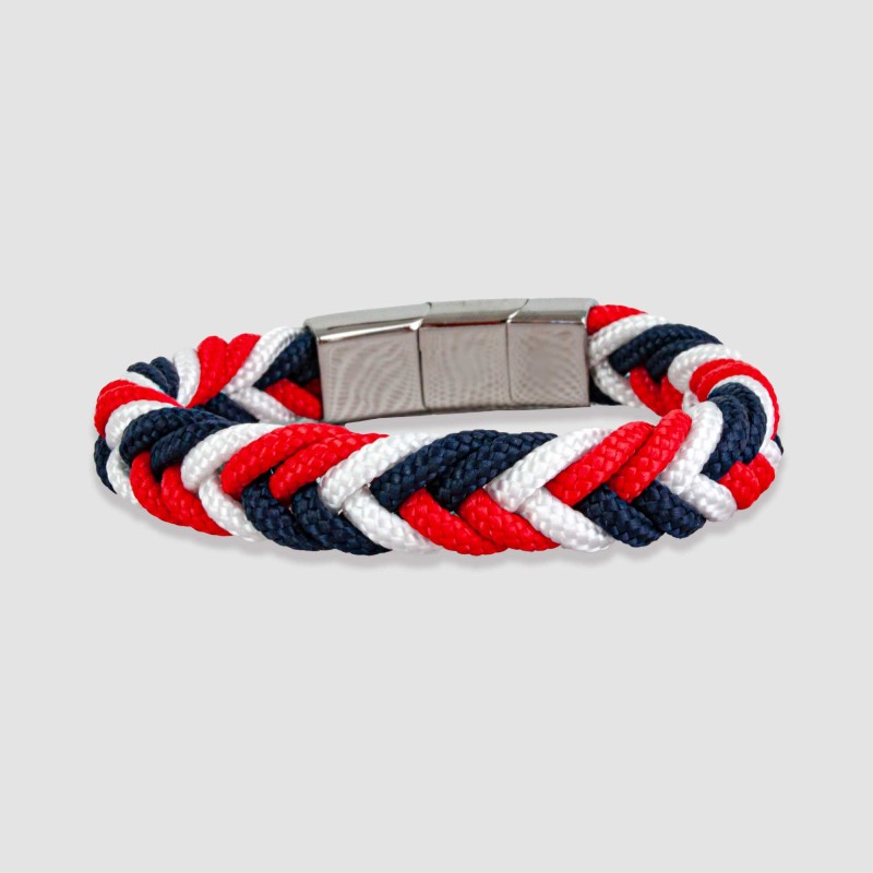 Pulsera "Heathrow" Nylon Tricolor trenzado  | Olliver Abbott
