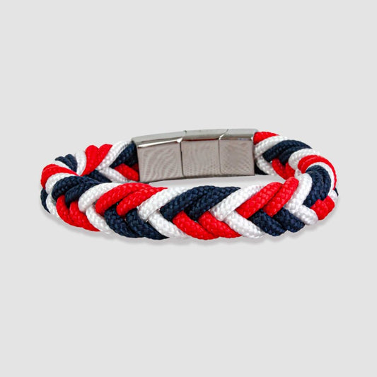 Pulsera "Heathrow" Nylon Tricolor trenzado  | Olliver Abbott