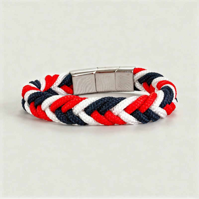 Pulsera "Heathrow" Nylon Tricolor trenzado  | Olliver Abbott