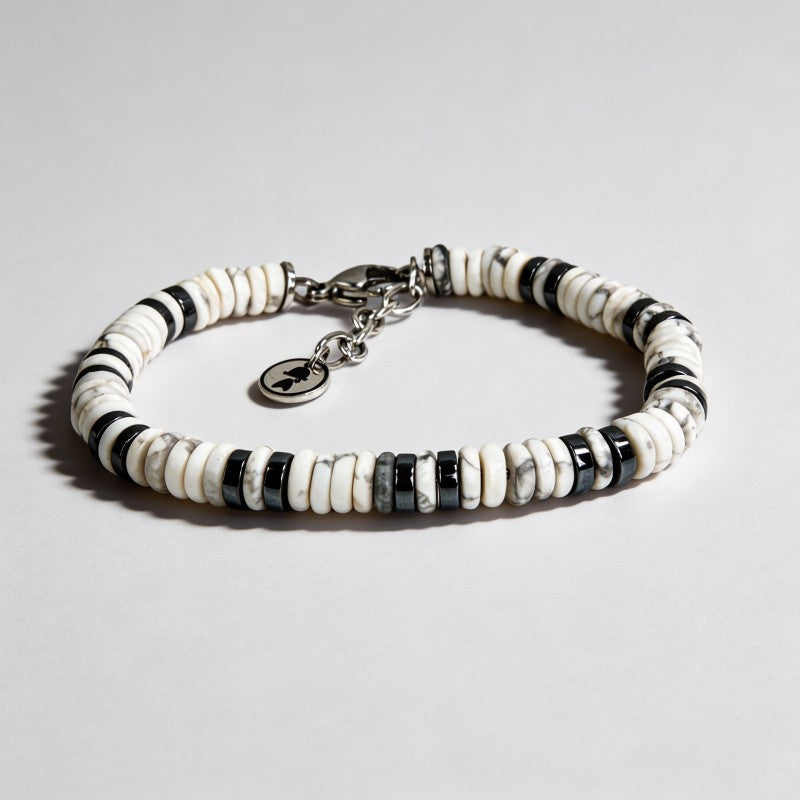 Pulsera piedras "Green Park" color blanco | Olliver Abbott