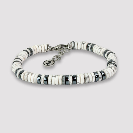 Pulsera piedras "Green Park" color blanco | Olliver Abbott