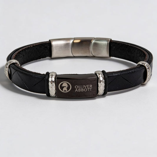 Pulsera "St. Johns" de piel vegana Negra | Olliver Abbott