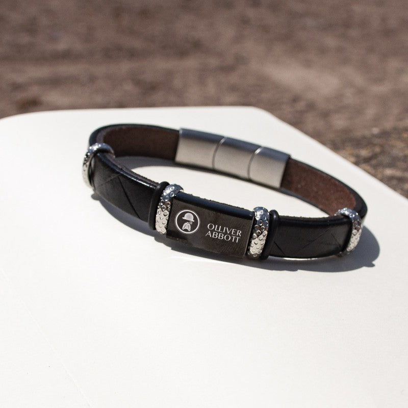 Pulsera "St. Johns" de piel vegana Negra | Olliver Abbott