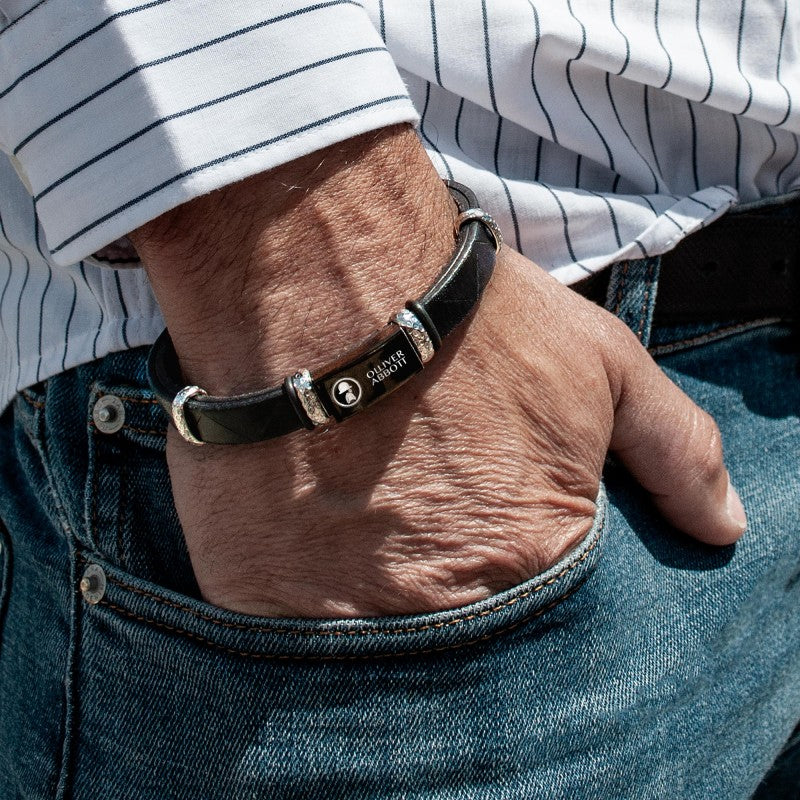 Pulsera "St. Johns" de piel vegana Negra | Olliver Abbott