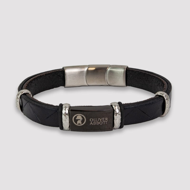 Pulsera "St. Johns" de piel vegana Negra | Olliver Abbott