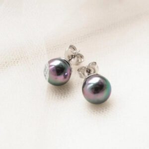 Pendientes Perla 6mm Gris Lyra – Santacreu Store