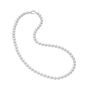 Collar de perla elegante en plata - 60 cm - 10 mm – Santacreu Store