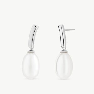 Pendientes Perla 9mm Espiga en plata – Santacreu Store