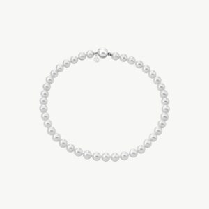 Collar de perla elegante en plata - 45 cm - 10 mm – Santacreu Store