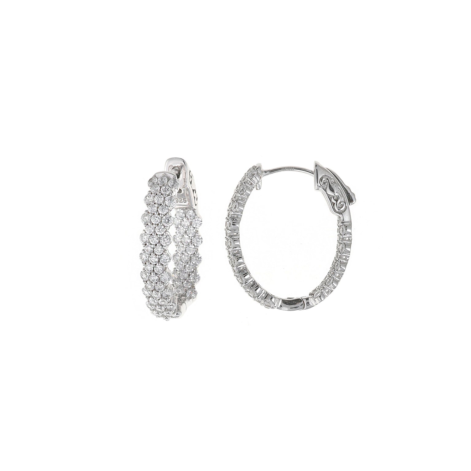 Pendientes de plata con circonitas elegantes – Santacreu Store