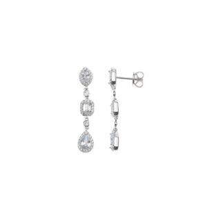 Pendientes de plata con circonitas elegantes – Santacreu Store