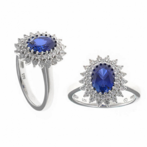 Anillo de plata con circonitas elegante – Santacreu Store