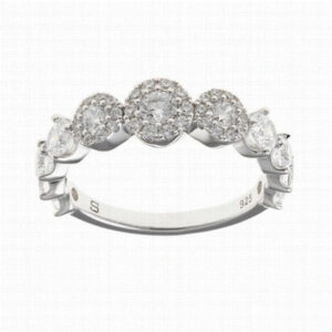 Anillo de plata con circonitas elegante – Santacreu Store
