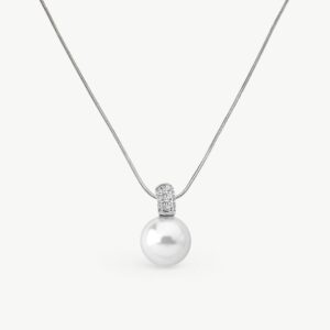 Collar de perla elegante en plata – Santacreu Store