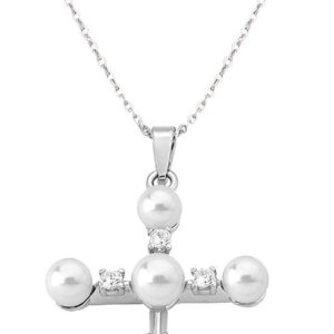 Collar de perla elegante en plata – Santacreu Store