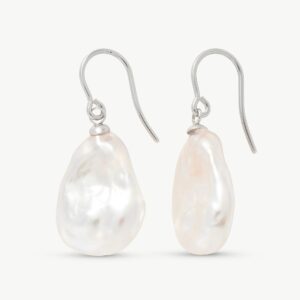 Pendientes Perla Salvaje 14x20mm Keila en plata – Santacreu Store