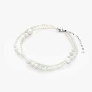Collar de perla elegante en plata – Santacreu Store