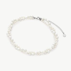 Collar de perla elegante en plata – Santacreu Store