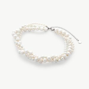 Collar de perla elegante en plata – Santacreu Store
