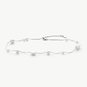 Collar de perla elegante en plata – Santacreu Store